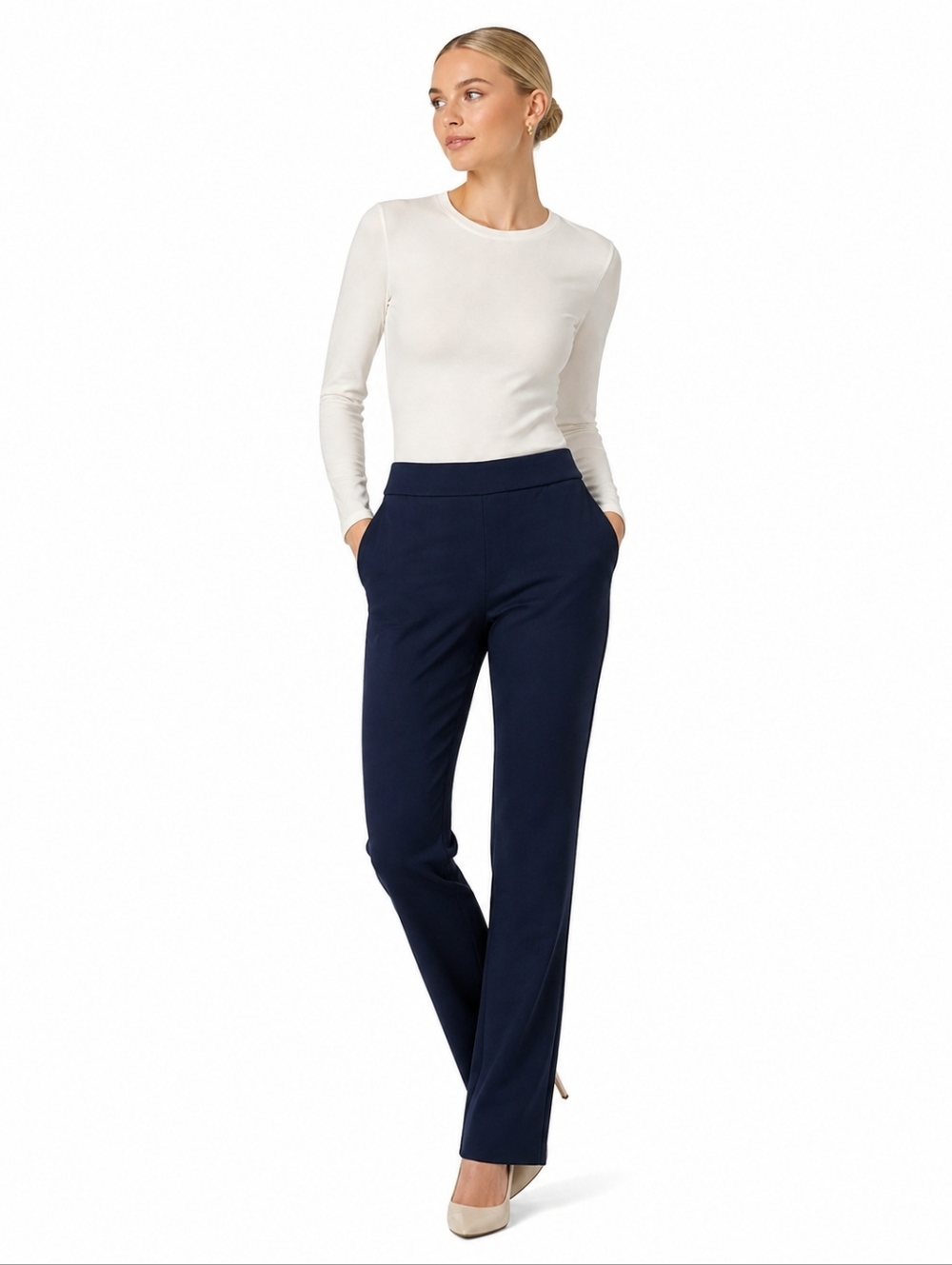 NWT Massimo Fabbro Navy Blue Dress Pants Size 10 Career  Academia  Minimalist